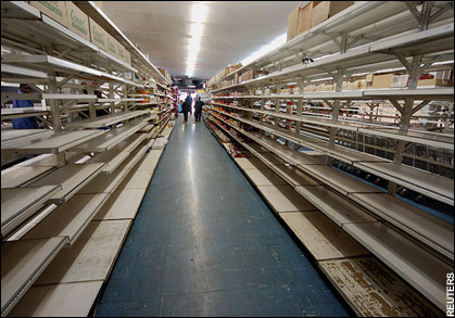 Empty shelves in Zimbabwe